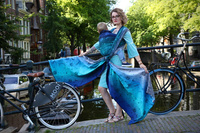 Chusta tkana Yaro Slings - Cosmos Aqua Grad Black
