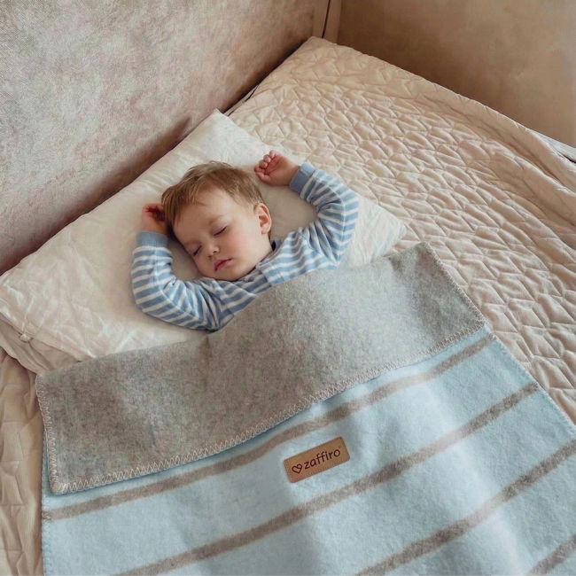 Zaffiro - Alba Cotton Blanket 75x100 baby blue