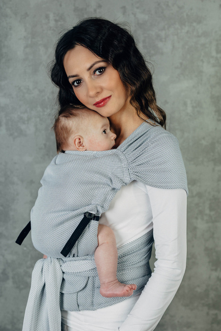 LennyHybrid Half Buckle Carrier - Little Herringbone Grey