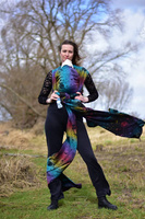 Chusta tkana Yaro Slings - Cosmos Nebula Black Rainbow Linen Hemp