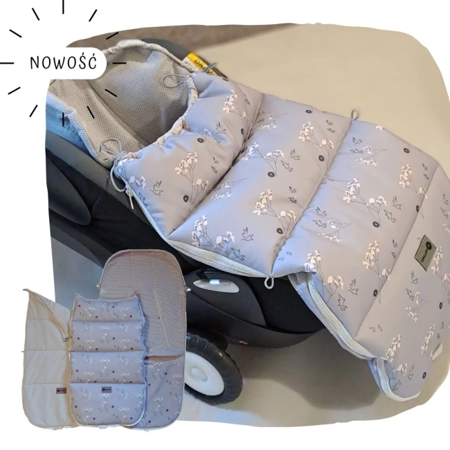 Rollersy - Bezpieczny śpiworek do auta -Grey Gypso