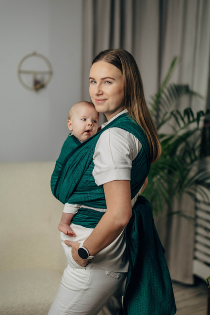 Basic Line Baby Sling Lenny Lamb - Little Herringbone Emerald