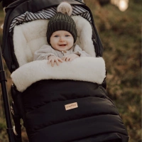 Zaffiro - Aspen iGrow Winter Footmuff with Premium Sheep Wool Black