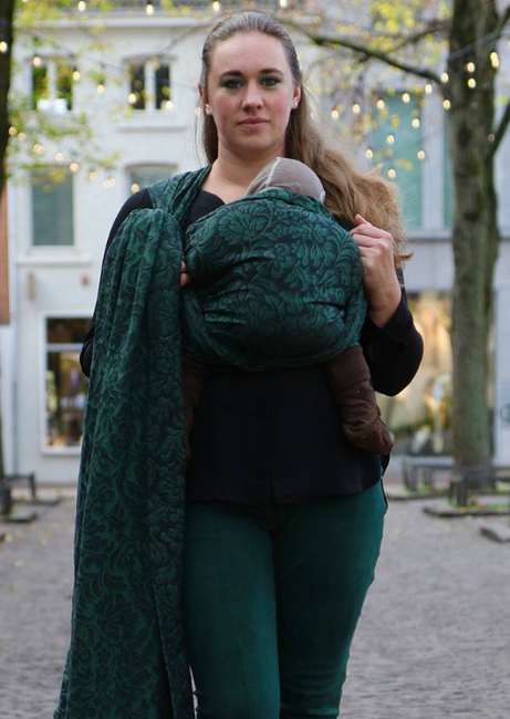 Chusta tkana Yaro Slings - Yaro Rococo Black Olive