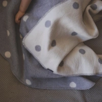 Zaffiro - Bari Cotton Blanket 75x100, grey dots
