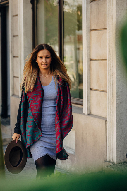 Long Cardigan LennyLamb: Deco - Maroon Moss