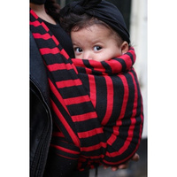 Chusta tkana Yaro Stripes Contra Black Red Wool Hemp