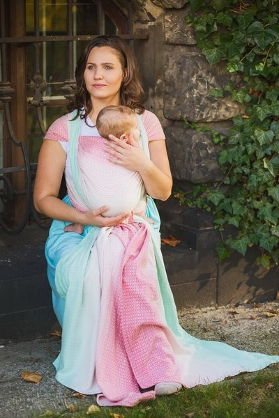 Chusta kółkowa/Ring Sling EverySlings Babyheart Gooseberry Tencel