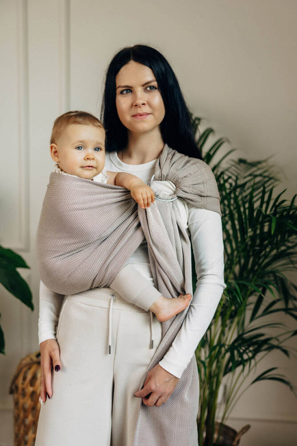 Chusta kółkowa LennyLamb - Mała Jodełka Almond
