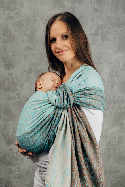 Chusta kółkowa LennyLamb - Mała Jodełka Baby Mint