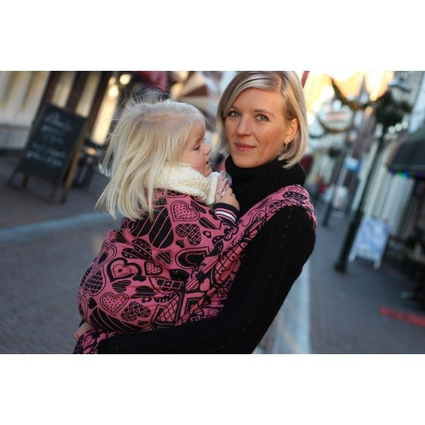 Chusta tkana Yaro Hearts Contra Black Rose Glam