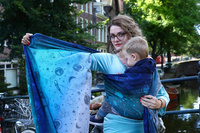 Chusta tkana Yaro Slings - Cosmos Aqua Grad Black