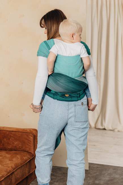 Nosidło hybrydowe LennyLamb - Ombre Jodełka Zieleń