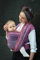 Chusta tkana Yaro Gravity Duo Aqua Grad Orange Violet Tencel