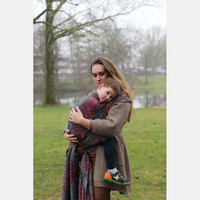 Chusta kółkowa Yaro Slings -  Ava Trinity Maroon Rainbow Choco High Wool