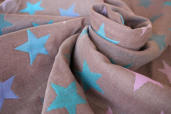 Chusta tkana Yaro Stars Ultra Purple Aqua Coffee Tencel