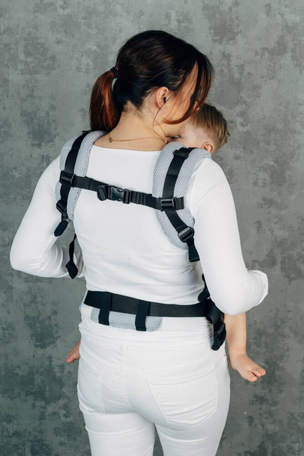 LennyLamb Mesh Baby carrier: LennyUpGrade Little Herringbone Grey
