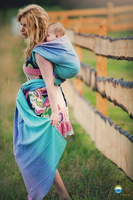 Chusta tkana Little Frog Linen Aurora Cube