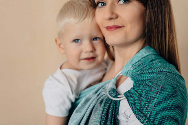 Chusta kółkowa LennyLamb - Jodełka Ombre Zieleń