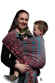 Woven Wrap Yaro Slings - La Fleur Duo Black Turkis Corail Meta