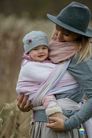 Chusta tkana Little Frog Liliowy Cube