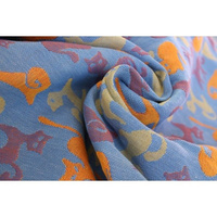 Chusta tkana Yaro Cats Blue Orange Linen