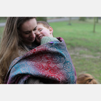 Chusta kółkowa Yaro Slings -  Ava Trinity Maroon Rainbow Choco High Wool