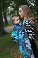 Woven Wrap Yaro Slings - Oasis Duo Aqua Grad Emerald Navy Wool