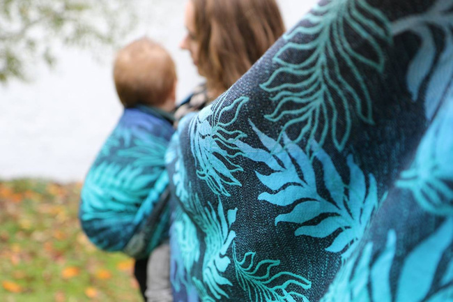 Chusta tkana Yaro Sling - Oasis Duo Aqua Grad Emerald Navy Wool 