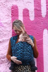 Chusta tkana Yaro La Vita Blue-Black Linen