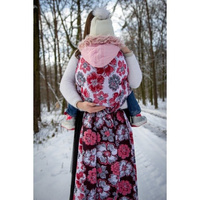 Chusta tkana Yaro Fiori Ultra Red Black White 