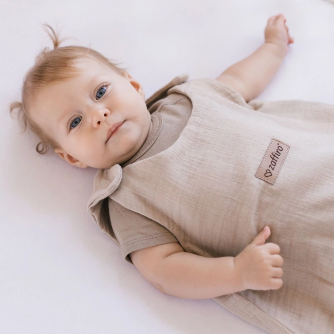 Zaffiro - Zaffiro Full Muslin Sleeping Bag 0.5 TOG 0–6m Beige