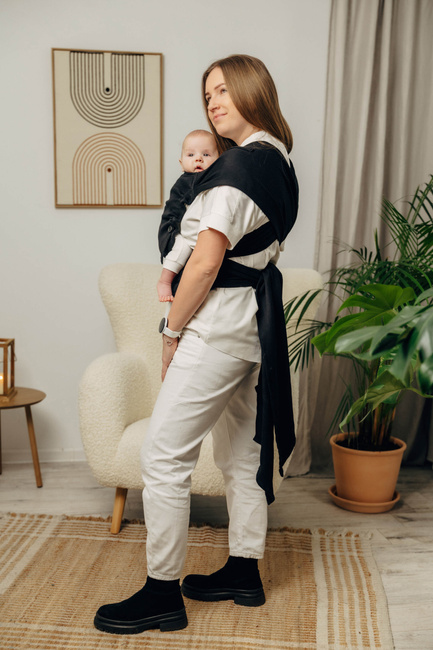 LennyHybrid Half Buckle Carrier - Basic Line Little Herringbone Ebony Black