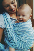 Chusta tkana Little Frog - SkyBlue Plumes