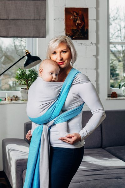 Chusta tkana LennyLamb - Mała Jodełka Larimar