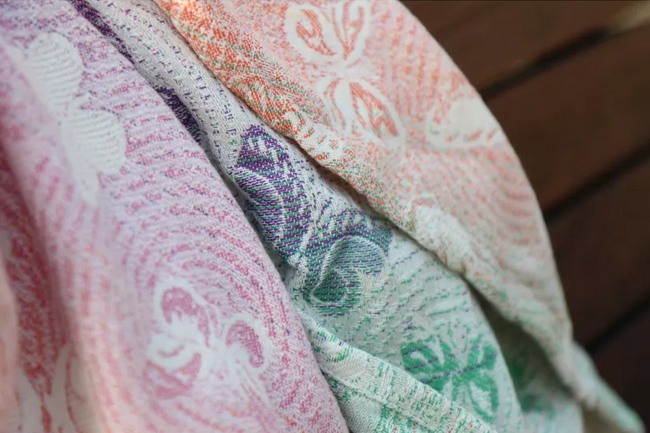Chusta tkana Yaro Woodland Duo Macarons Rainbow Tencel
