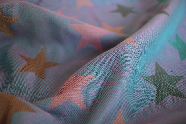 Chusta tkana Yaro Stars Ultra Purple Aqua Coffee Tencel