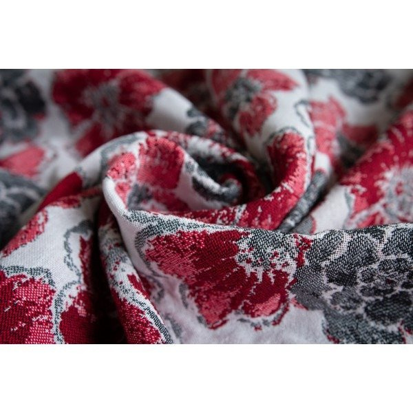 Chusta tkana Yaro Fiori Ultra Red Black White 
