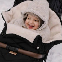 Zaffiro - Regulowany wełniany śpiwór z torbą GrowUP Aspen 0-36m - Black