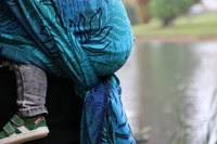 Chusta tkana Yaro Sling - Oasis Duo Aqua Grad Emerald Navy Wool 