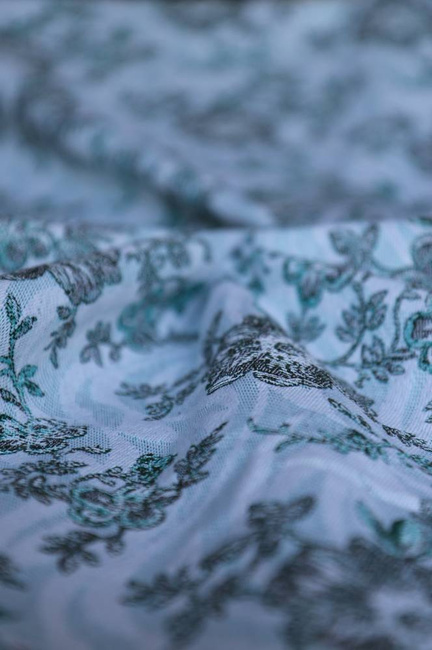 Chusta tkana Yaro Slings - Anemone Trinity Pine Bourette Seacell