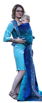 Woven Wrap Yaro Slings - Cosmos Aqua Grad Black