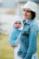 Chusta tkana Little Frog Lniany Sky Cube