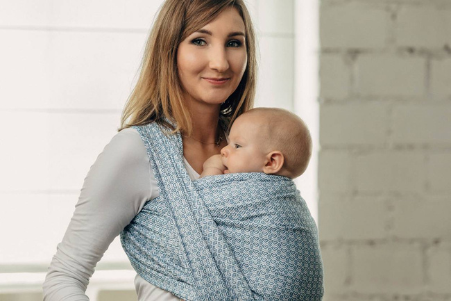 Chusta tkana LennyLamb - LittleLove Sky Blue