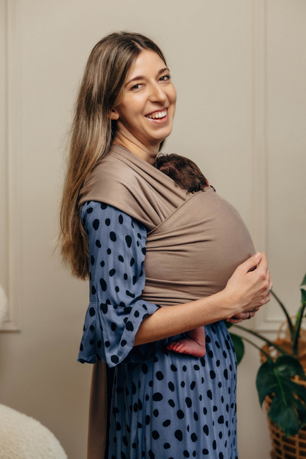 LennyLamb Stretchy/Elastic Baby Sling - Mocha (5m.)