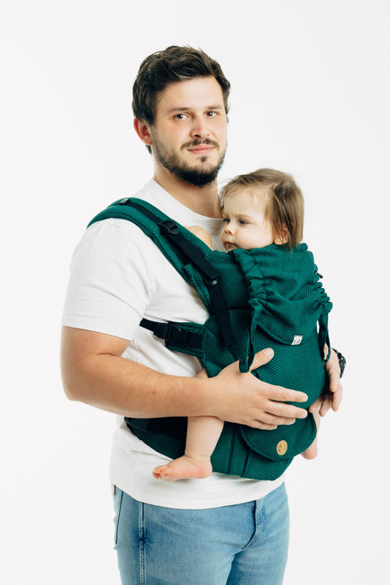 LennyLamb Baby carrier: LennyUpGrade: Little Herringbone Emerald