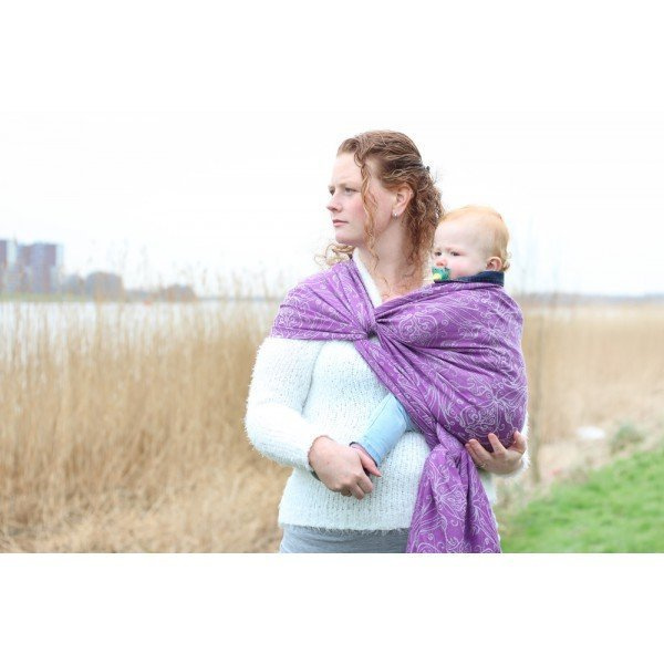 Chusta tkana Yaro Elvish Purple Silver Tencel Wool