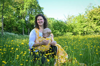 Chusta tkana Yaro Slings - Petals Duo Yellow White Seacell