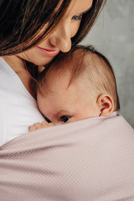 Chusta kółkowa LennyLamb - Mała Jodełka Baby Pink