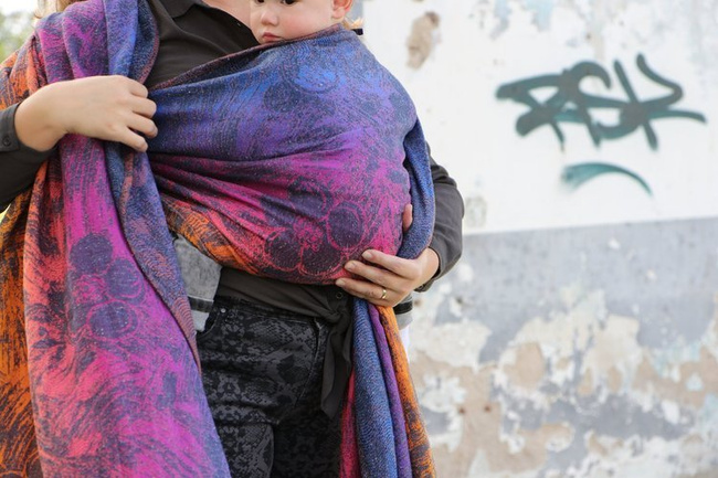 Woven Wrap Yaro Chloe Duo Havana Grad Orange Navy Confetti